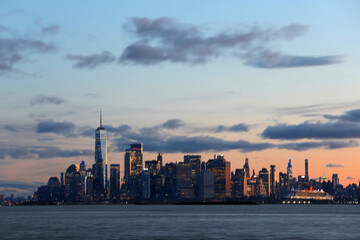 New York City Skyline at Sunset from the River