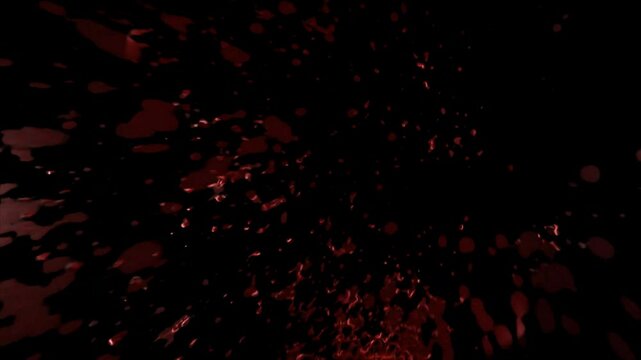 Abstract Red Liquid Particles on Black Background Animation for Visual Effects and Motion Graphics Design Projects