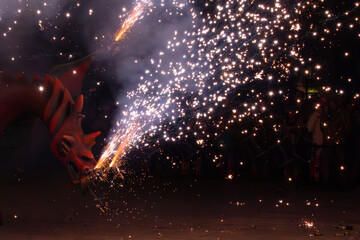 Spanish traditional fire festival Correfoc