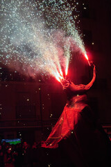 Spanish traditional fire festival Correfoc