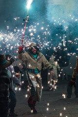 Spanish traditional fire festival Correfoc