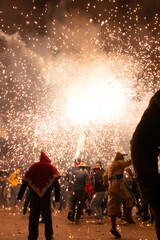 Spanish traditional fire festival Correfoc