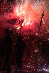 Spanish traditional fire festival Correfoc