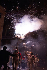 Spanish traditional fire festival Correfoc