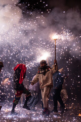 Spanish traditional fire festival Correfoc