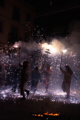 Spanish traditional fire festival Correfoc