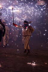 Spanish traditional fire festival Correfoc