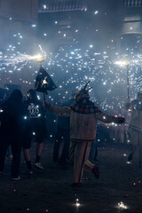 Spanish traditional fire festival Correfoc