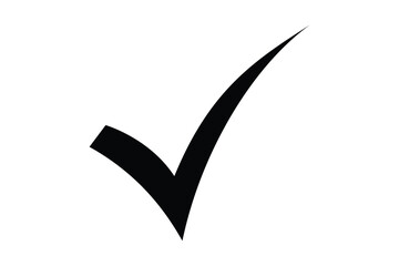black right tick icon vector on transparent background