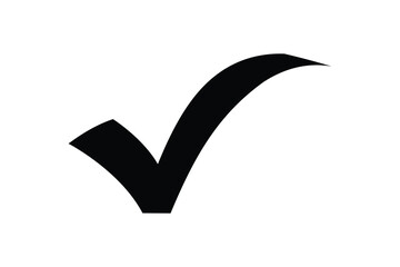 black right tick icon vector on transparent background