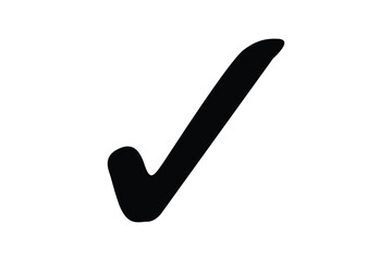 Black check mark icon vector transparent background
