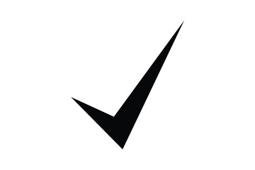 Black check mark icon vector transparent background
