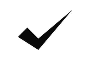 Black check mark icon vector transparent background