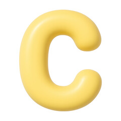 PNG Yellow 3D letter C illustration
