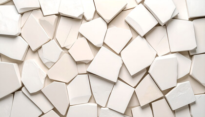 Abstract White Geometric Shapes Background: Minimalist Design, Textured Surface, 3D Rendering