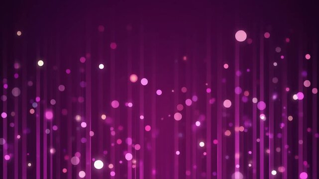 Seamless Vertical Loop Animation with Glowing Particles Rising Over Deep Magenta to Purple Gradient Background Featuring Soft Blur Light Halos Parallax Depth and Dreamlike Volumetric Haze Effects