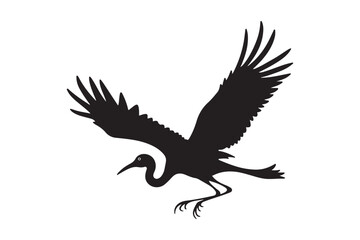 Fototapeta premium Silhouette of a graceful bird with wings spread wide in flight