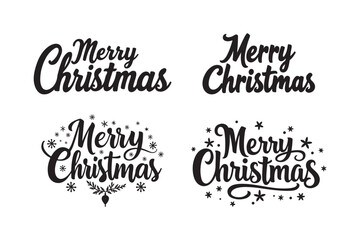 Merry Christmas calligraphy designs with festive accents