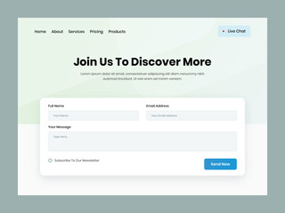 Modern Minimalist Contact Page UI Template for Responsive Website Design