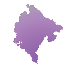 Obraz premium Map of Montenegro, sign silhouette. World Map Globe. Vector Illustration isolated on white background. Europe continent.