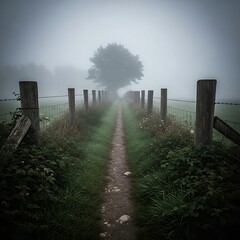 Obraz premium foggy morning in the park