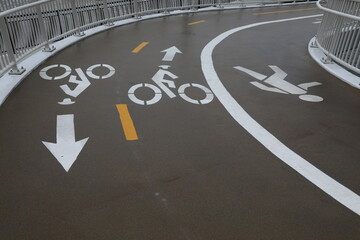 Shared Pedestrian and Bicycle Path with Directional Markings