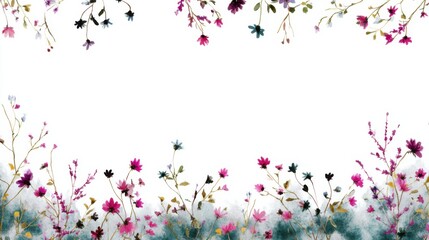 Naklejka premium Watercolor Floral Border