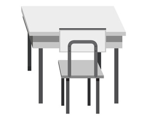 Simple Desk and Chair for School or Office Environment