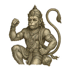 Fototapeta premium PNG Mythical monkey warrior illustration