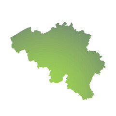 Map of Belgium, sign silhouette. World Map Globe. Vector Illustration isolated on transparent background. Europe continent.