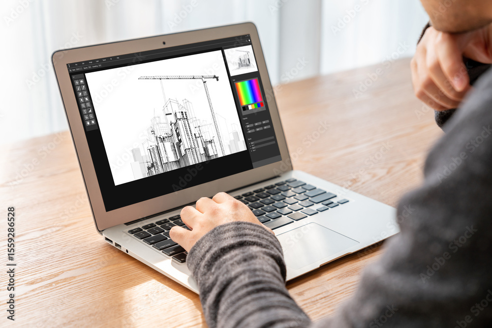 Wall mural architectural design modish software application for architect business and professional designer
