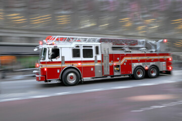 Fire Truck in Motion with Intentional Blur Effect