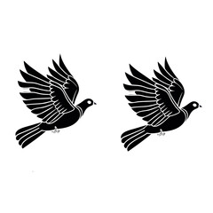 Naklejka premium Elegant Pair of Soaring Doves A Symbolic Illustration of Peace, Freedom, and Hope