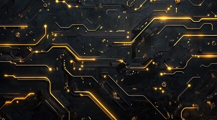 Abstract Technology Background,  Glowing Circuit Board
