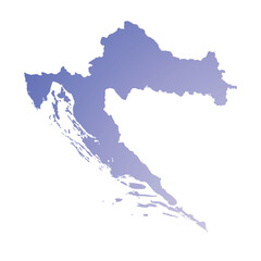 Map of Croatia, sign silhouette. World Map Globe. Vector Illustration isolated on white background. Europe continent.