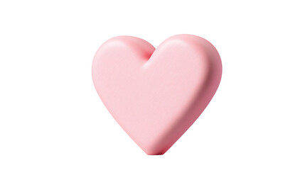 Obraz premium Heart-shaped like icon in bold 3D design, pastel pink, on white PNG background