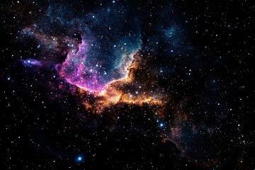 Obraz premium Stunning View of Colorful Nebula in Deep Space Revealing Cosmic Wonders
