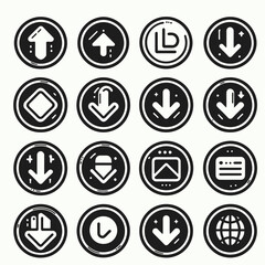 Upload and Download Icon Set in Modern Vector Style

