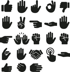 Adobe Illustrator Artwork for flat icons set for hand gestures set 