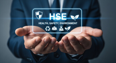 Health safety environment hse management system concept for workplace safety and compliance program 100