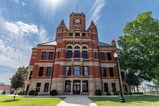 Williams County Courthouse in Bryan Ohio with Blue Sky and some clouds