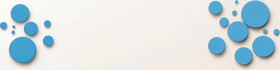 Blue Circles Abstract Background, LinkedIn cover, copy space, AI Generated