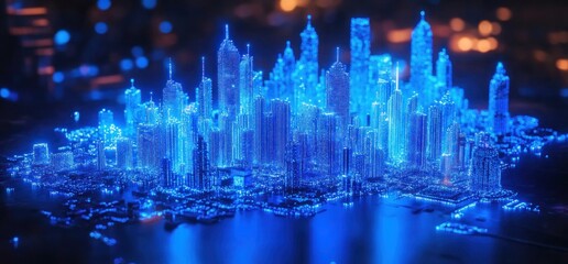 Cyberpunk Cityscape: A Digital Metropolis Glowing in the Dark