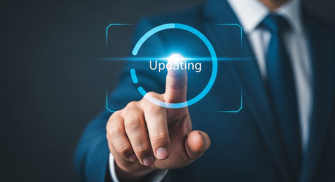Updating progress bar loading businessman technology interface digital transformation innovation connection network