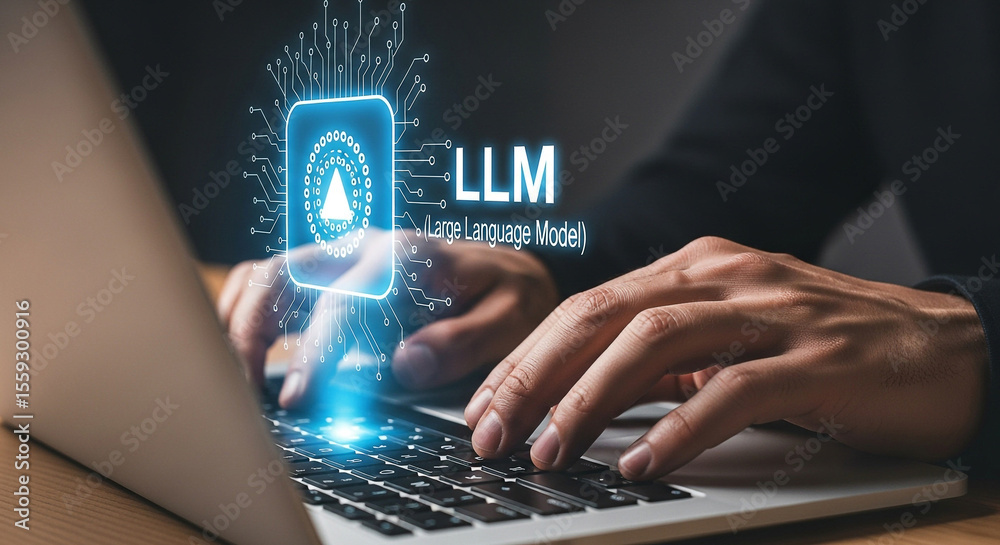 Poster llm large language model ai artificial intelligence machine learning deep learning technology soluti