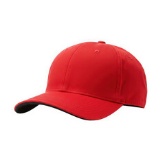 Fototapeta premium Red baseball cap isolated on transparent background
