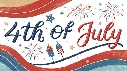 4th of july independence day background, painted us flag. hand drawn american flag. transparent png and vector illustration.
