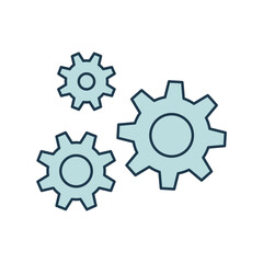 Settings and Process Symbol Vector Icon.