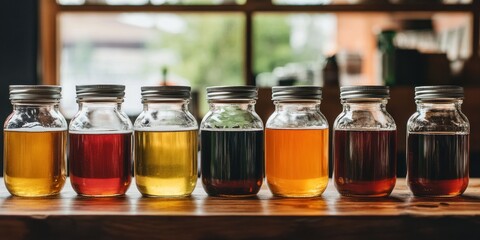 Assortment of Craft Beers in Mason Jars