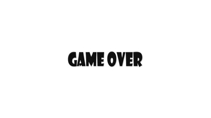 game over text animation camera rotates and zooms in and out words on white background, 4k video
 - Powered by Adobe